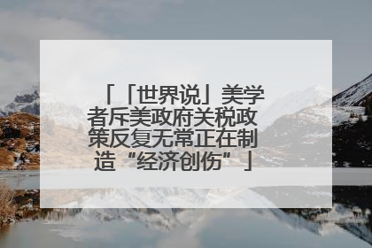 「世界说」美学者斥美政府关税政策反复无常正在制造“经济创伤”