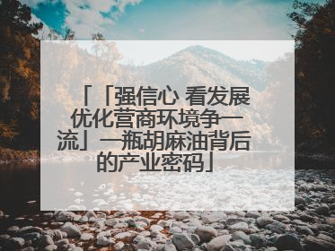 「强信心 看发展 优化营商环境争一流」一瓶胡麻油背后的产业密码