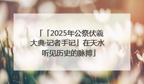 「2025年公祭伏羲大典·记者手记」在天水 听见历史的脉搏
