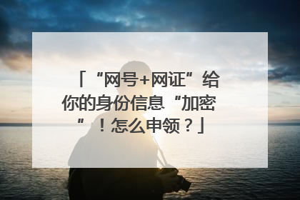 “网号+网证”给你的身份信息“加密”！怎么申领？