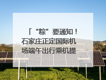 “粽”要通知！石家庄正定国际机场端午出行乘机提示，快来get
