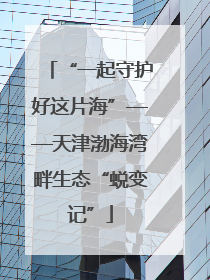 “一起守护好这片海”——天津渤海湾畔生态“蜕变记”