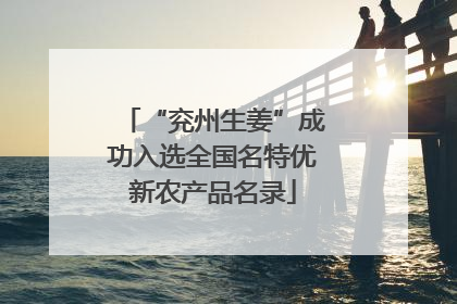 “兖州生姜”成功入选全国名特优新农产品名录