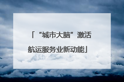 “城市大脑”激活航运服务业新动能