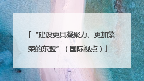 “建设更具凝聚力、更加繁荣的东盟”（国际视点）