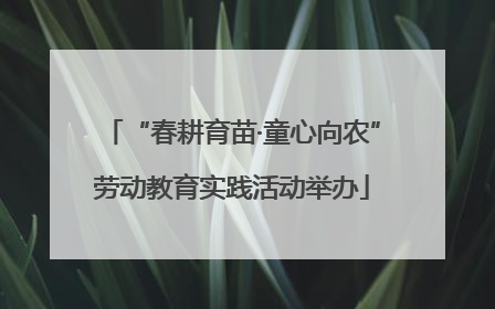 “春耕育苗·童心向农”劳动教育实践活动举办