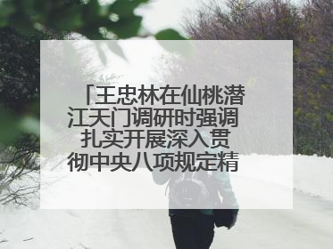 王忠林在仙桃潜江天门调研时强调 扎实开展深入贯彻中央八项规定精神学习教育 以作风建设新成效加快推动高质量发展