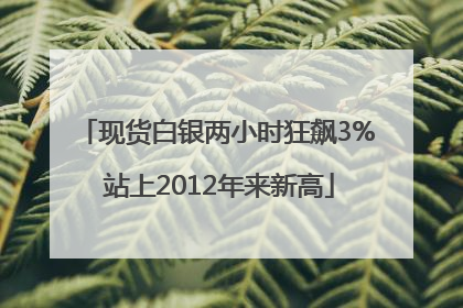 现货白银两小时狂飙3% 站上2012年来新高