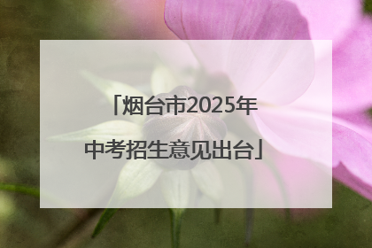 烟台市2025年中考招生意见出台