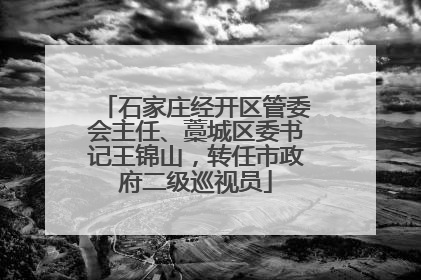 石家庄经开区管委会主任、藁城区委书记王锦山，转任市政府二级巡视员