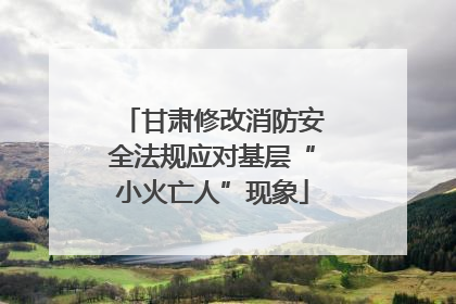 甘肃修改消防安全法规应对基层“小火亡人”现象