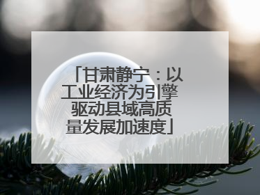 甘肃静宁：以工业经济为引擎 驱动县域高质量发展加速度