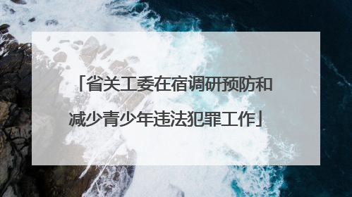 省关工委在宿调研预防和减少青少年违法犯罪工作