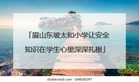 眉山东坡太和小学让安全知识在学生心里深深扎根