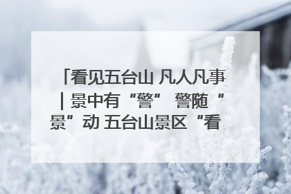 看见五台山 凡人凡事｜景中有“警” 警随“景”动 五台山景区“看得见”的平安守护