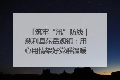 筑牢“汛”防线｜慈利县东岳观镇：用心用情架好党群温暖悠长的“连心桥”
