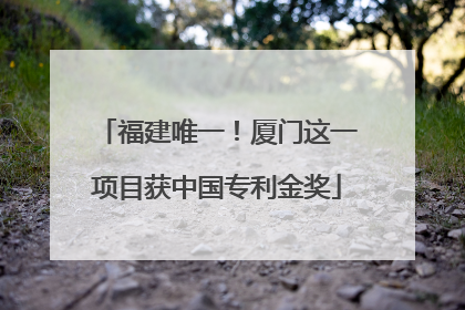 福建唯一！厦门这一项目获中国专利金奖