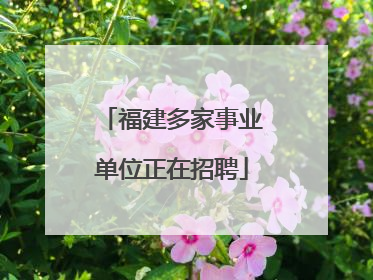 福建多家事业单位正在招聘