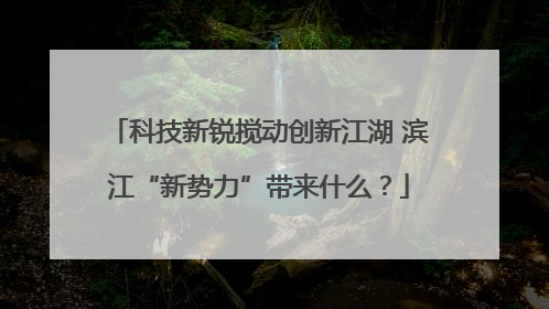 科技新锐搅动创新江湖 滨江“新势力”带来什么？