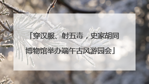穿汉服、射五毒，史家胡同博物馆举办端午古风游园会