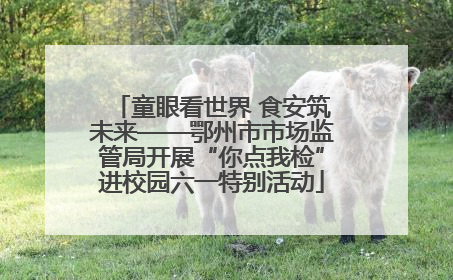 童眼看世界 食安筑未来——鄂州市市场监管局开展“你点我检”进校园六一特别活动