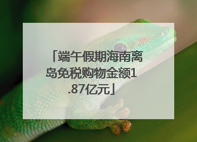 端午假期海南离岛免税购物金额1.87亿元
