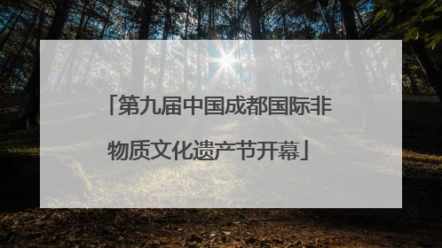 第九届中国成都国际非物质文化遗产节开幕