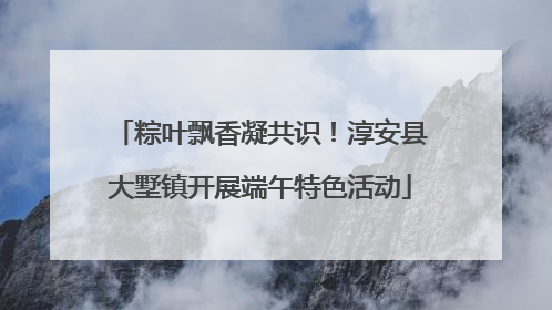 粽叶飘香凝共识！淳安县大墅镇开展端午特色活动