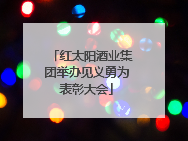红太阳酒业集团举办见义勇为表彰大会