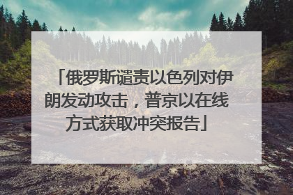 俄罗斯谴责以色列对伊朗发动攻击，普京以在线方式获取冲突报告