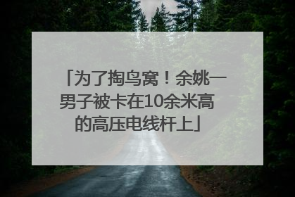 为了掏鸟窝！余姚一男子被卡在10余米高的高压电线杆上