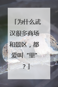 为什么武汉很多商场和景区，都爱叫“里”？