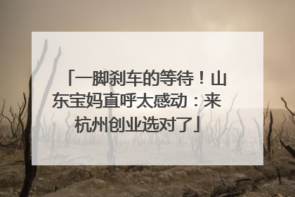一脚刹车的等待！山东宝妈直呼太感动：来杭州创业选对了