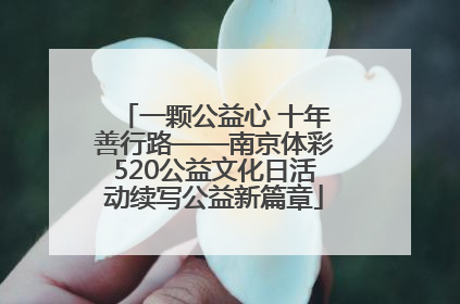 一颗公益心 十年善行路——南京体彩520公益文化日活动续写公益新篇章