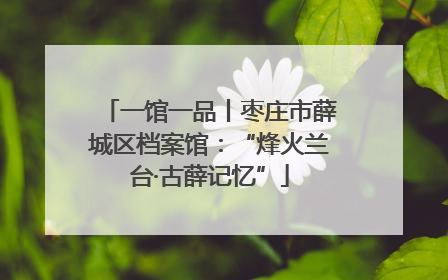 一馆一品丨枣庄市薛城区档案馆：“烽火兰台·古薛记忆”