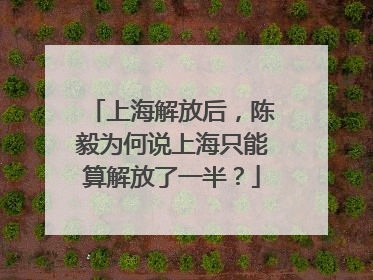 上海解放后，陈毅为何说上海只能算解放了一半？