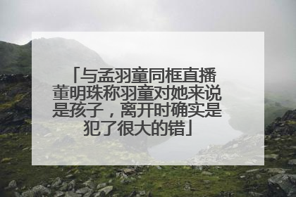 与孟羽童同框直播 董明珠称羽童对她来说是孩子，离开时确实是犯了很大的错