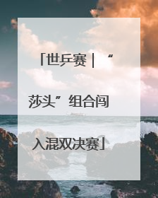 世乒赛｜“莎头”组合闯入混双决赛