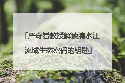 严奇岩教授解读清水江流域生态密码的钥匙