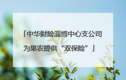 中华财险淄博中心支公司为果农提供“双保险”