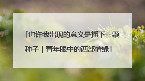 也许我出现的意义是播下一颗种子｜青年眼中的西部情缘