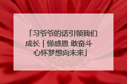 习爷爷的话引领我们成长｜懂感恩 敢奋斗 心怀梦想向未来