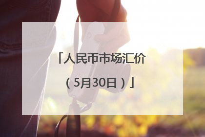人民币市场汇价（5月30日）