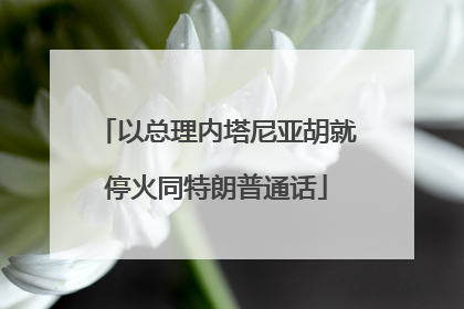 以总理内塔尼亚胡就停火同特朗普通话