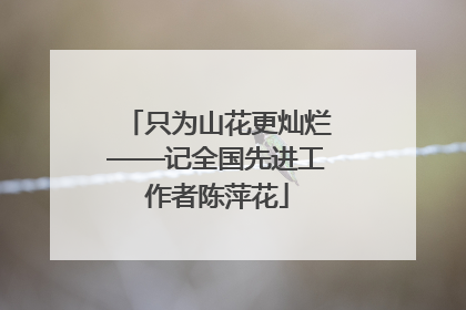 只为山花更灿烂——记全国先进工作者陈萍花