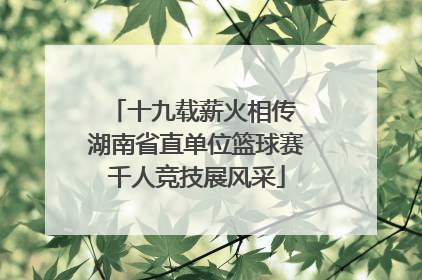 十九载薪火相传 湖南省直单位篮球赛千人竞技展风采