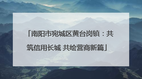 南阳市宛城区黄台岗镇：共筑信用长城 共绘营商新篇