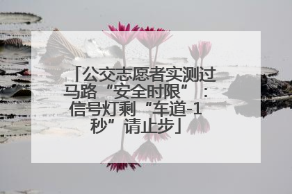 公交志愿者实测过马路“安全时限”：信号灯剩“车道-1秒”请止步