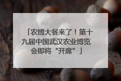 农博大餐来了！第十九届中国武汉农业博览会即将“开席”