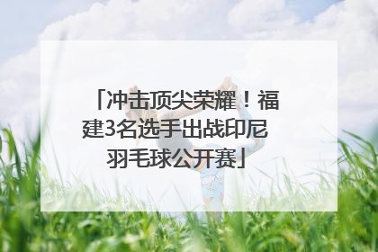 冲击顶尖荣耀！福建3名选手出战印尼羽毛球公开赛